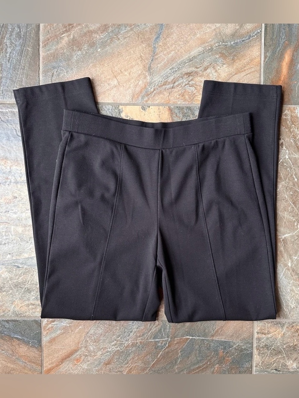 Sag Harbor Stretch Classic Straight Leg Pants Women's Size Medium Black